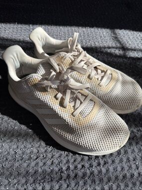 adidas Women's Beige Cream Lace-Up Sneakers